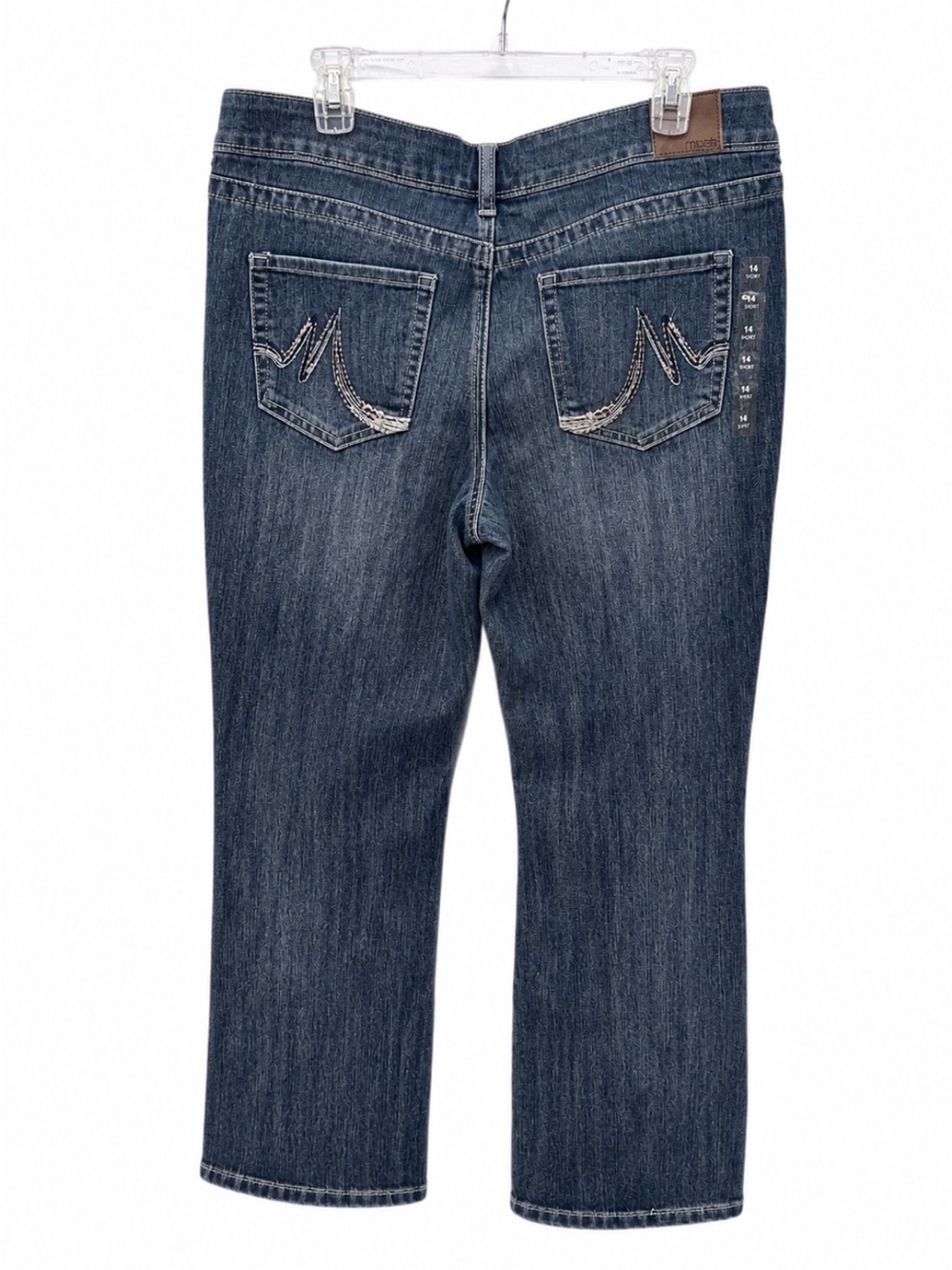 New Maurices Women's Slim Boot Cut Mid Rise Jeans SZ 14 Short Stretch - Picture 3 of 4